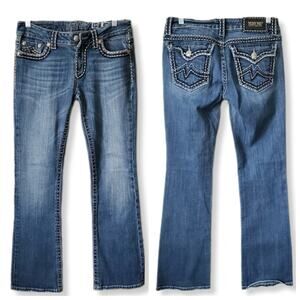 90s Y2K Miss Me Women Irene Bootcut Jeans 30 Low Rise Cowgirl Rodeo Country